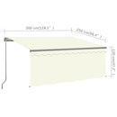 foldemarkise m. rullegardin 3x2,5 m manuel cremefarvet