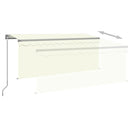 markise m. gardin + LED 3x2,5 m manuel betjening cremefarvet
