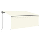markise m. gardin 3x2,5 m automatisk betjening cremefarvet