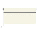 markise m. gardin 3x2,5 m automatisk betjening cremefarvet