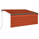 markise m. gardin 3x2,5 m automatisk betjening orange og brun