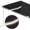 markise m. gardin+LED+vindsensor 3x2,5 m automatisk antracitgrå