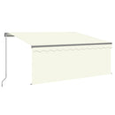 foldemarkise m. rullegardin 3,5x2,5 m manuel cremefarvet