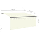 foldemarkise m. rullegardin 3,5x2,5 m manuel cremefarvet