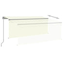 markise m. gardin + LED 3,5x2,5 m manuel betjening cremefarvet