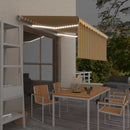 markise m. gardin + LED 3,5x2,5 m manuel betjening gul og hvid
