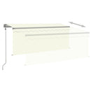 markise m. gardin 3,5x2,5 m automatisk betjening cremefarvet