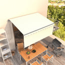 markise m. gardin 3,5x2,5 m automatisk betjening cremefarvet