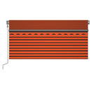 markise m. gardin 3,5x2,5 m automatisk betjening orange og brun