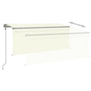 markise m. gardin+LED+vindsensor 3,5x2,5 m auto cremefarvet
