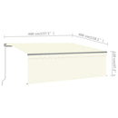 markise m. gardin 4x3 m manuel betjening cremefarvet