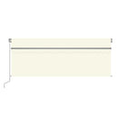 markise m. gardin + LED 4x3 m manuel betjening cremefarvet