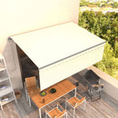 markise m. gardin 4x3 m automatisk betjening cremefarvet