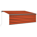 markise m. gardin+LED+vindsensor 4x3 m automatisk orange/brun