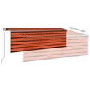 markise m. gardin 4,5x3 m manuel betjening orange og brun