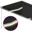 markise m. gardin+LED+vindsensor 4,5x3 m automatisk antracitgrå