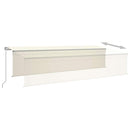 markise m. gardin + LED 6x3 m manuel betjening cremefarvet