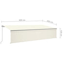 markise m. gardin + LED 6x3 m manuel betjening cremefarvet
