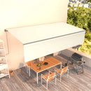 markise m. gardin 6x3 m automatisk betjening cremefarvet