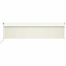 markise m. rullegardin+LED+vindsensor 6x3 m auto cremefarvet