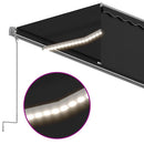 markise m. rullegardin+LED+vindsensor 6x3 m auto antracitgrå
