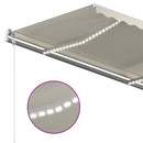 markise m. LED-lys 3x2,5 m manuel betjening cremefarvet