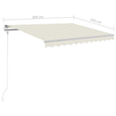 markise m. LED-lys 3x2,5 m manuel betjening cremefarvet