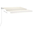 markise m. LED-lys + vindsensor 3x2,5 m automatisk cremefarvet
