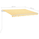 markise m. LED-lys + vindsensor 3x2,5 m automatisk gul og hvid