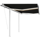markise m. LED-lys + vindsensor 3x2,5 m automatisk antracit