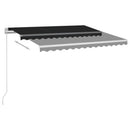 markise m. LED-lys + vindsensor 3x2,5 m automatisk antracit