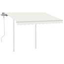 foldemarkise m. stolper 3,5x2,5 m manuel betjening cremefarvet