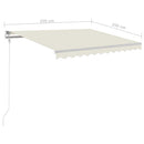 foldemarkise m. stolper 3,5x2,5 m manuel betjening cremefarvet