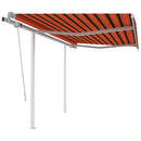 foldemarkise m. stolper 3,5x2,5 m manuel betjening orange brun