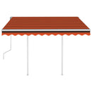 foldemarkise m. stolper 3,5x2,5 m manuel betjening orange brun
