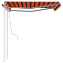 foldemarkise m. stolper 3,5x2,5 m manuel betjening orange brun