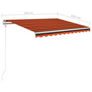 foldemarkise m. stolper 3,5x2,5 m manuel betjening orange brun