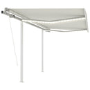 markise med LED-lys + vindsensor 3,5x2,5 m automatisk creme