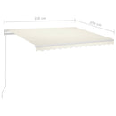 markise med LED-lys + vindsensor 3,5x2,5 m automatisk creme