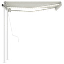 markise med LED-lys + vindsensor 3,5x2,5 m automatisk creme