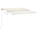 markise med LED-lys + vindsensor 3,5x2,5 m automatisk creme