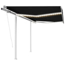 markise m. LED-lys + vindsensor 3,5x2,5 m automatisk antracit