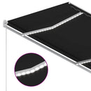 markise m. LED-lys + vindsensor 3,5x2,5 m automatisk antracit