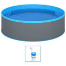 splasher pool med hængende skimmer og pumpe 350x90 cm grå