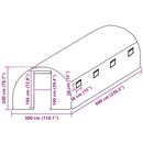 overtræk til drivhus (18 m²) 3x6x2 m transparent