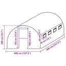 overtræk til drivhus (16 m²) 400x400x200 cm grøn