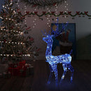 juledekoration rensdyr 140 LED'er 128 cm akryl blå