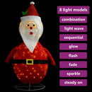 dekorativ julemandsfigur m. LED-lys 60 cm luksuriøst stof