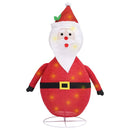 dekorativ julemandsfigur m. LED-lys 90 cm luksuriøst stof
