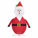 dekorativ julemandsfigur m. LED-lys 120 cm luksuriøst stof